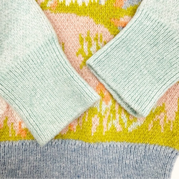 Zara Jacquard Knit Intarsia Countryside Goose Geese Sweater Blogger Favorite - Picture 12 of 15